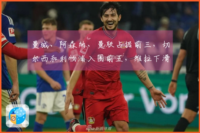 曼城、阿森纳、曼联占据前三，切尔西和利物浦入围前五，维拉下滑明显